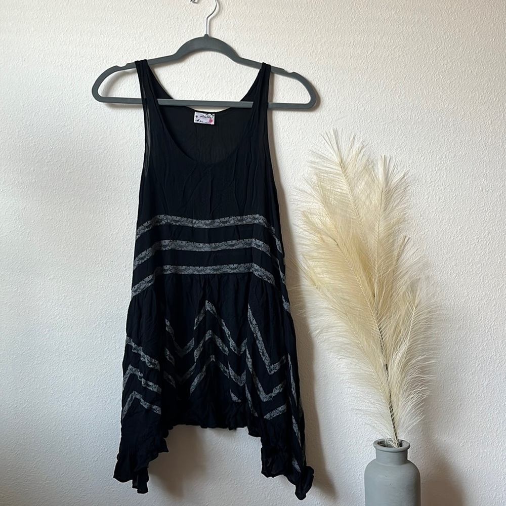 Free People Voile and Lace Trapeze Slip XXS